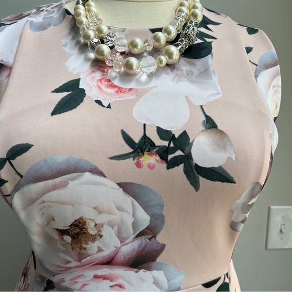 Calvin Klein Blush Floral Sleeveless Pink Dress Size 18W - Picture 2 of 5